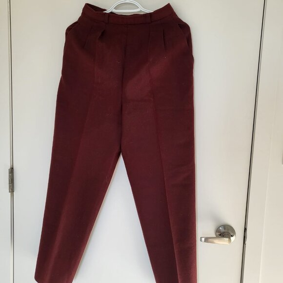 Anne Klein Burgundy 100% wool pants - Picture 1 of 5